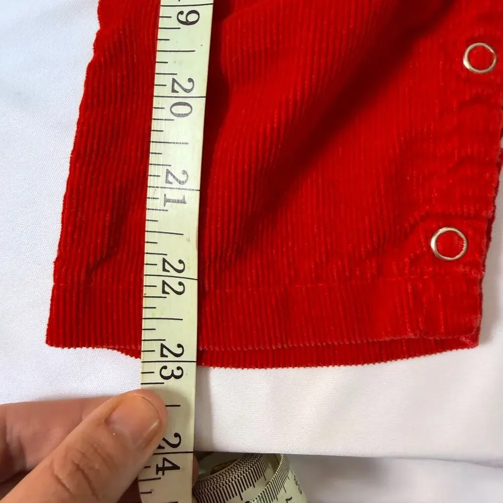 Vintage 70s Union Underwear Company Puppy Dog Red Corduroy Overalls Sz M